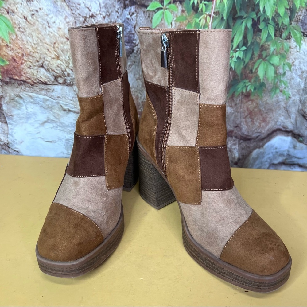 UNIVERSAL THREAD Patchwork Microsuede Block Heel … - image 5